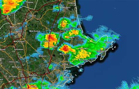 This map shows where thunderstorms are hitting the North East.
